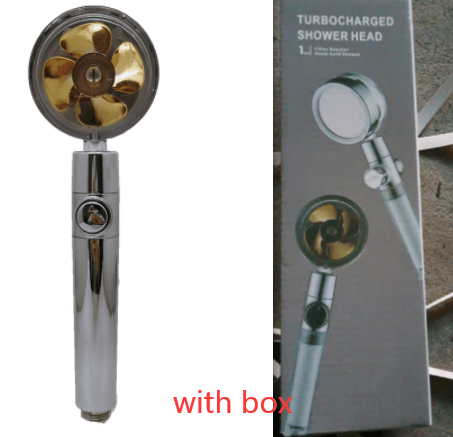Shower Head Water Saving Flow 360 Degrees Rotating With Small Fan ABS Rain High Pressure Spray Nozzle Bathroom Accessories - Mubimart