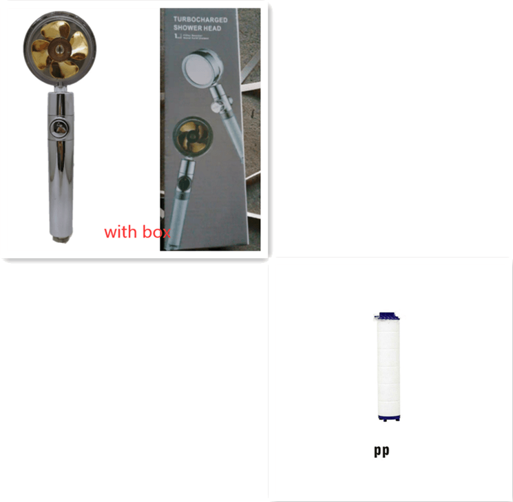 Shower Head Water Saving Flow 360 Degrees Rotating With Small Fan ABS Rain High Pressure Spray Nozzle Bathroom Accessories - Mubimart