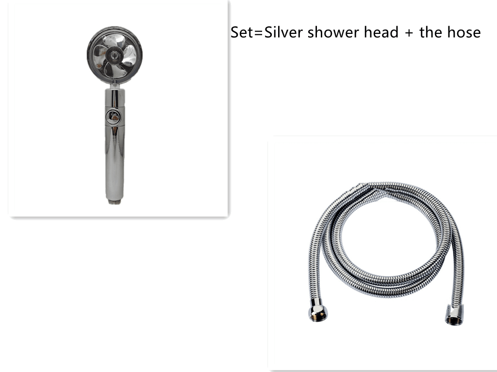 Shower Head Water Saving Flow 360 Degrees Rotating With Small Fan ABS Rain High Pressure Spray Nozzle Bathroom Accessories - Mubimart