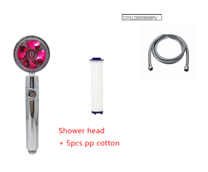 Shower Head Water Saving Flow 360 Degrees Rotating With Small Fan ABS Rain High Pressure Spray Nozzle Bathroom Accessories - Mubimart -  