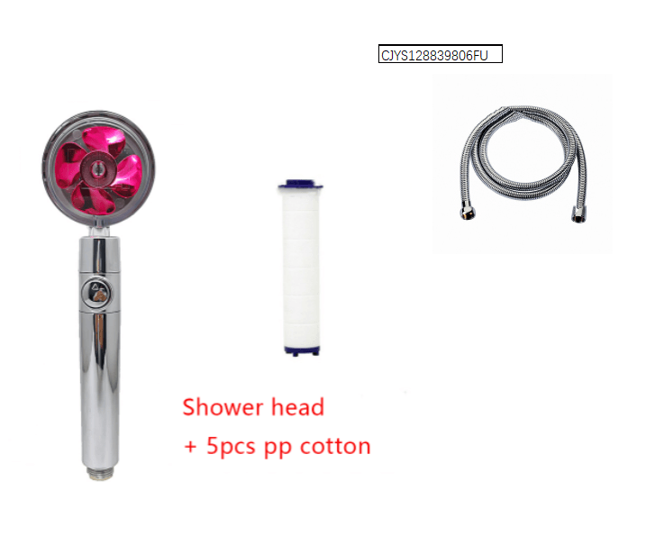 Shower Head Water Saving Flow 360 Degrees Rotating With Small Fan ABS Rain High Pressure Spray Nozzle Bathroom Accessories - Mubimart