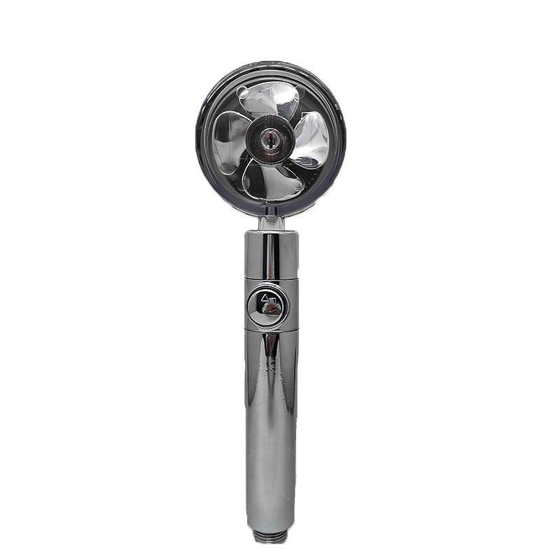 Shower Head Water Saving Flow 360 Degrees Rotating With Small Fan ABS Rain High Pressure Spray Nozzle Bathroom Accessories - Mubimart
