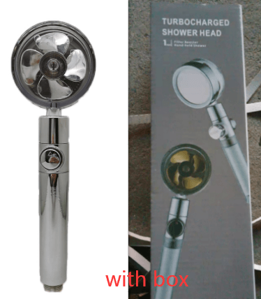 Shower Head Water Saving Flow 360 Degrees Rotating With Small Fan ABS Rain High Pressure Spray Nozzle Bathroom Accessories - Mubimart