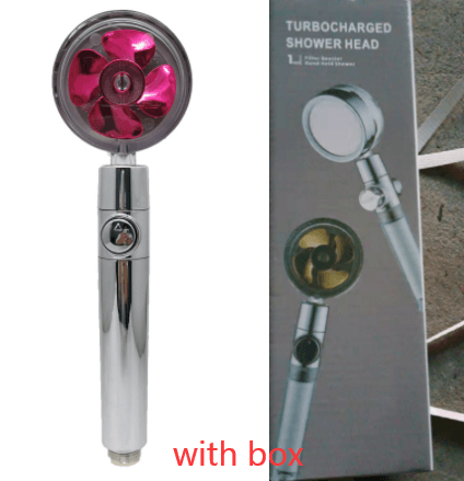 Shower Head Water Saving Flow 360 Degrees Rotating With Small Fan ABS Rain High Pressure Spray Nozzle Bathroom Accessories - Mubimart