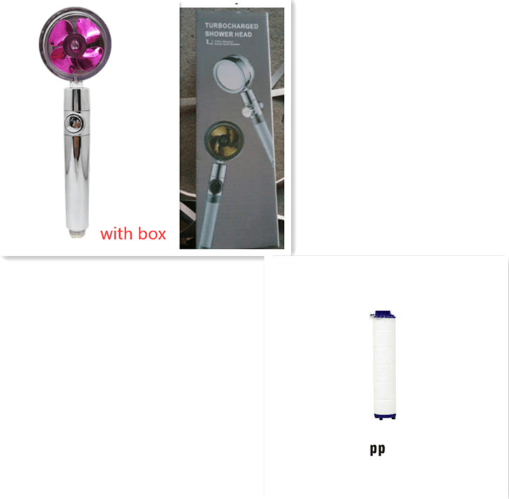 Shower Head Water Saving Flow 360 Degrees Rotating With Small Fan ABS Rain High Pressure Spray Nozzle Bathroom Accessories - Mubimart