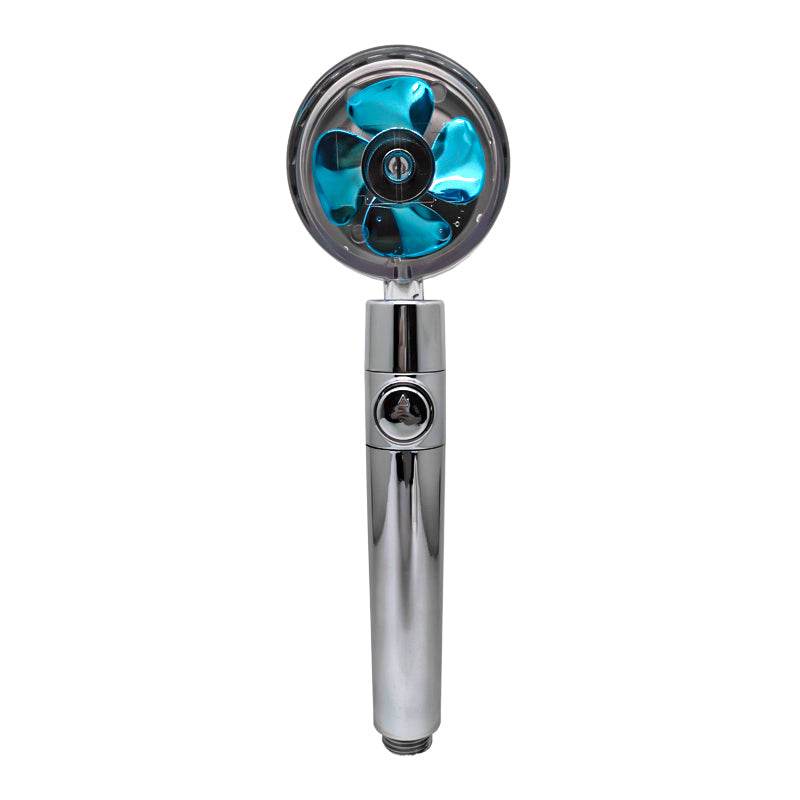 Shower Head Water Saving Flow 360 Degrees Rotating With Small Fan ABS Rain High Pressure Spray Nozzle Bathroom Accessories - Mubimart