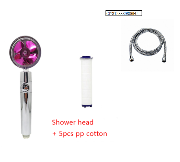 Shower Head Water Saving Flow 360 Degrees Rotating With Small Fan ABS Rain High Pressure Spray Nozzle Bathroom Accessories - Mubimart -  