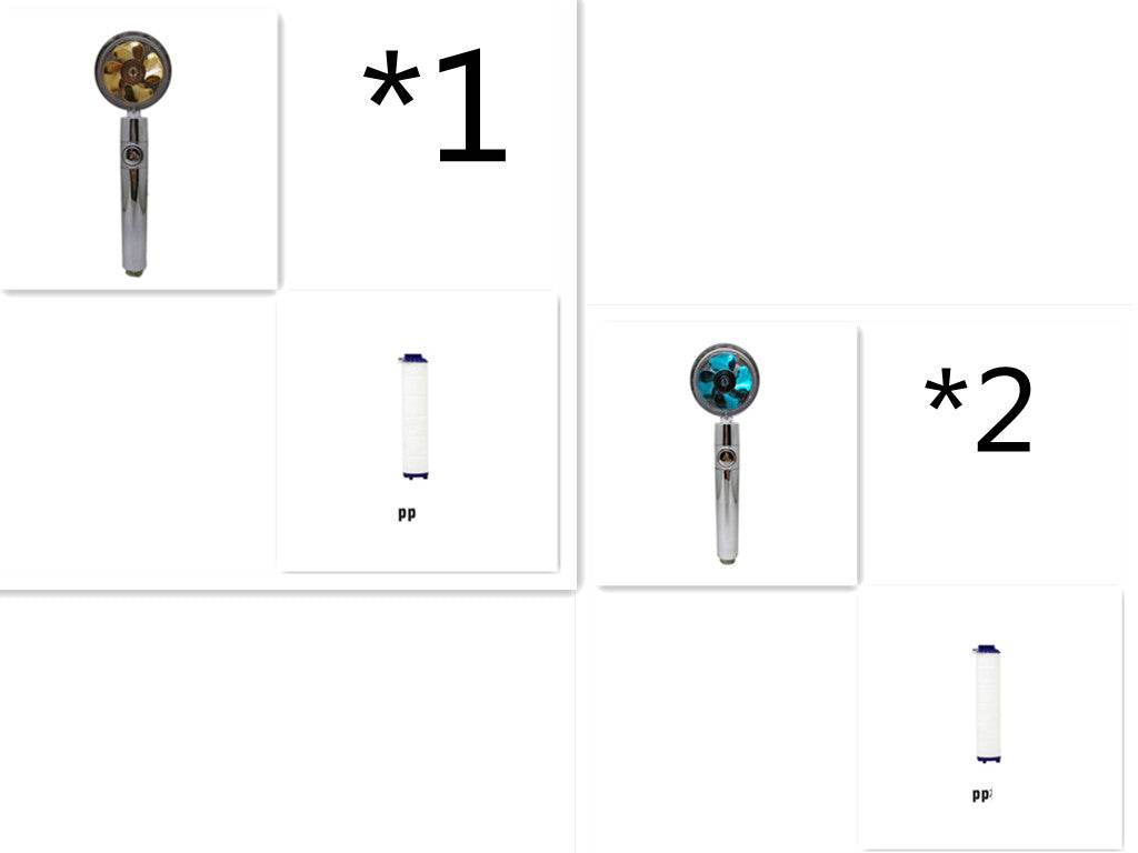Shower Head Water Saving Flow 360 Degrees Rotating With Small Fan ABS Rain High Pressure Spray Nozzle Bathroom Accessories - Mubimart