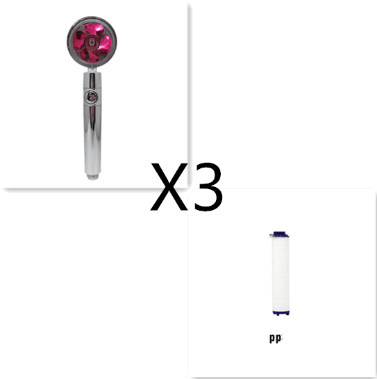 Shower Head Water Saving Flow 360 Degrees Rotating With Small Fan ABS Rain High Pressure Spray Nozzle Bathroom Accessories - Mubimart