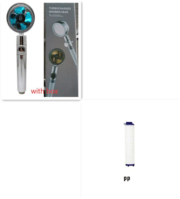 Shower Head Water Saving Flow 360 Degrees Rotating With Small Fan ABS Rain High Pressure Spray Nozzle Bathroom Accessories - Mubimart