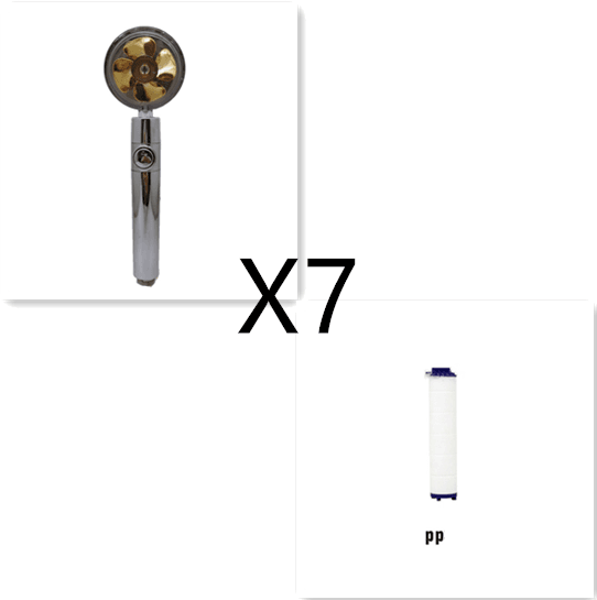 Shower Head Water Saving Flow 360 Degrees Rotating With Small Fan ABS Rain High Pressure Spray Nozzle Bathroom Accessories - Mubimart