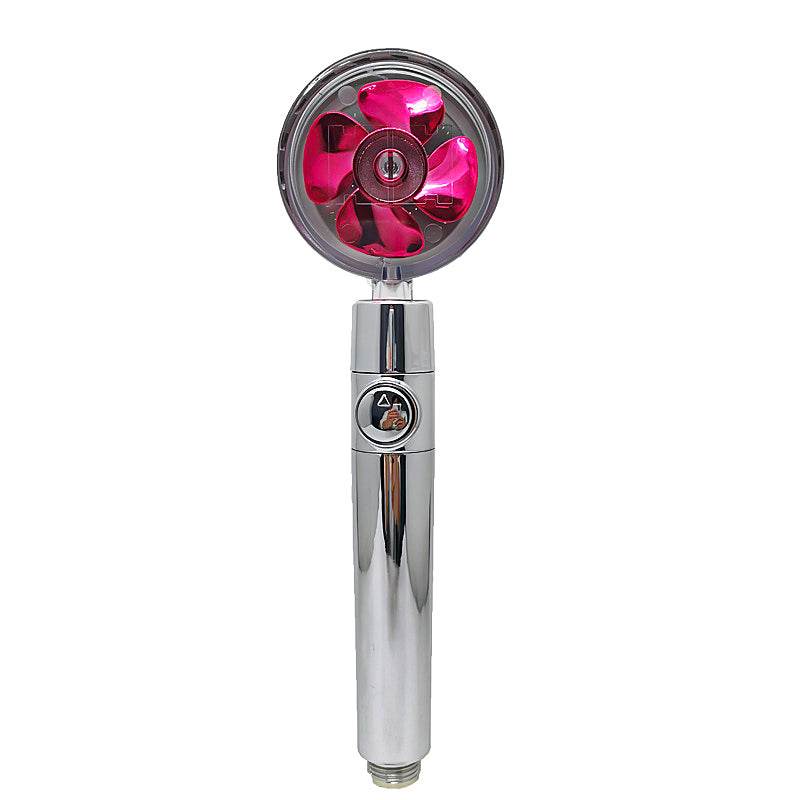 Shower Head Water Saving Flow 360 Degrees Rotating With Small Fan ABS Rain High Pressure Spray Nozzle Bathroom Accessories - Mubimart