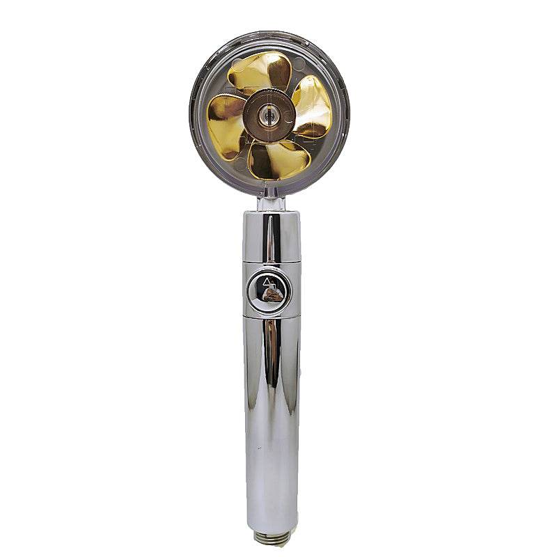 Shower Head Water Saving Flow 360 Degrees Rotating With Small Fan ABS Rain High Pressure Spray Nozzle Bathroom Accessories - Mubimart