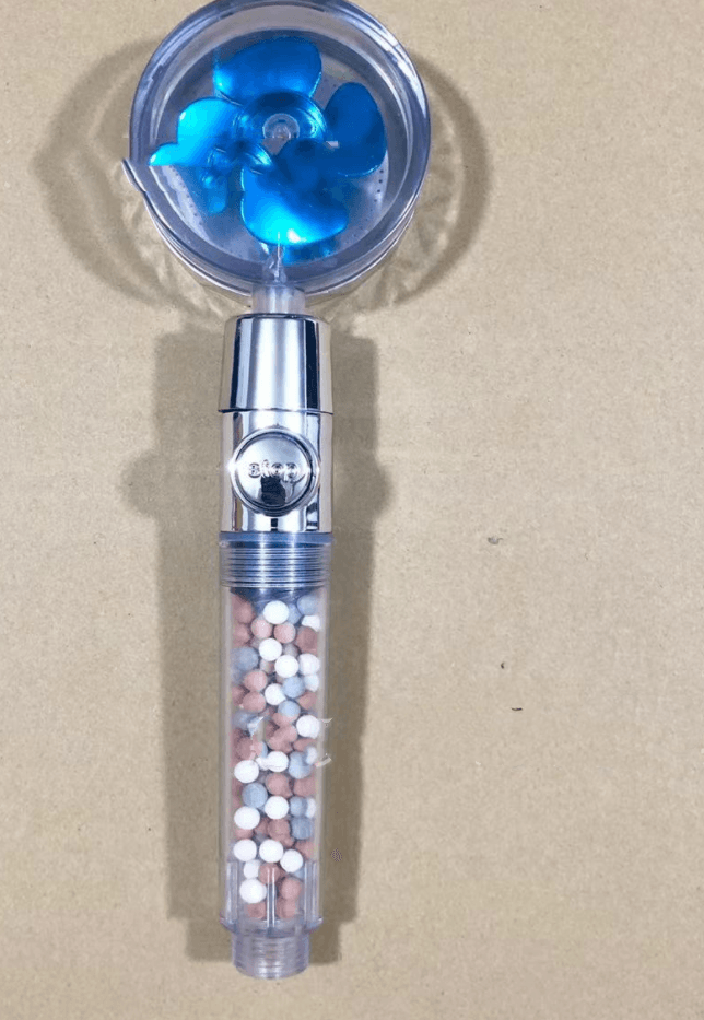 Shower Head Water Saving Flow 360 Degrees Rotating With Small Fan ABS Rain High Pressure Spray Nozzle Bathroom Accessories - Mubimart