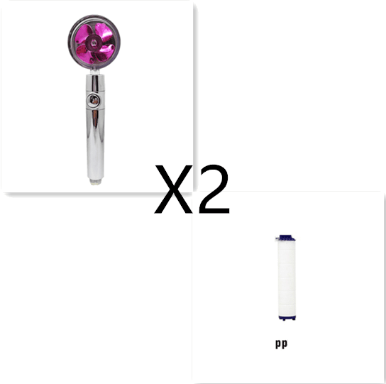 Shower Head Water Saving Flow 360 Degrees Rotating With Small Fan ABS Rain High Pressure Spray Nozzle Bathroom Accessories - Mubimart