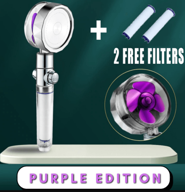 Shower Head Water Saving Flow 360 Degrees Rotating With Small Fan ABS Rain High Pressure Spray Nozzle Bathroom Accessories - Mubimart
