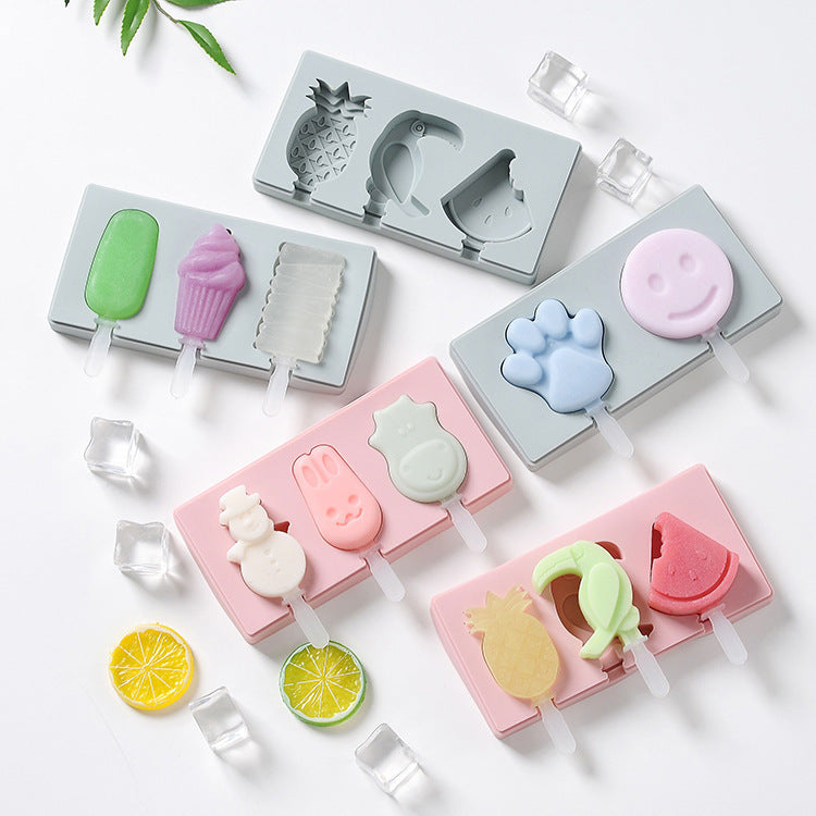 Siamese Ice Cream Mold With Lid Silicone Ice Cream Stick Ice Mold - Mubimart - Ice Cream Makers 