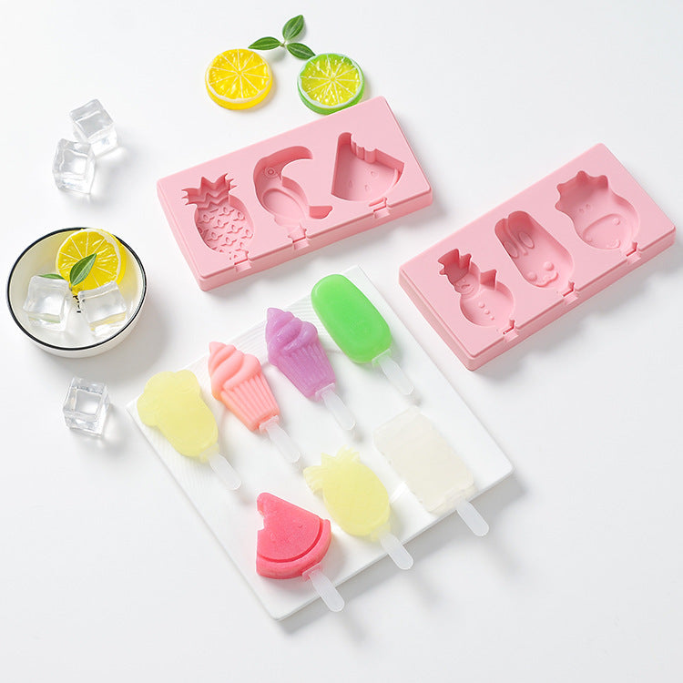 Siamese Ice Cream Mold With Lid Silicone Ice Cream Stick Ice Mold - Mubimart -  