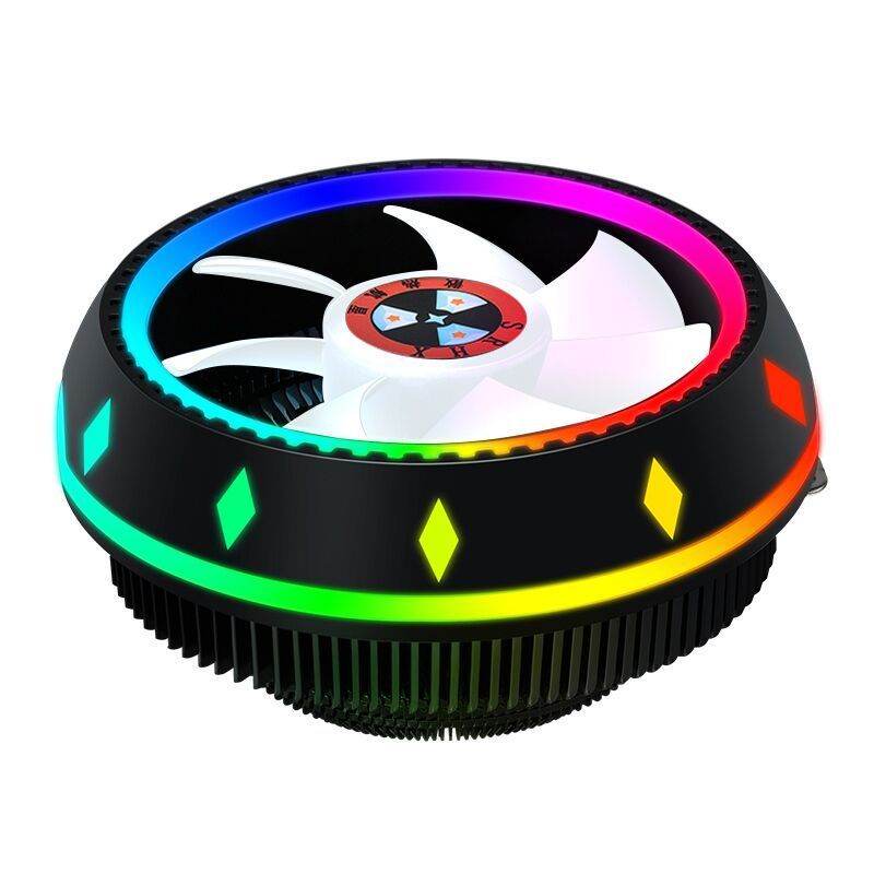 Silent RGB LED Air CPU Cooler Fan Desktop Computer Heatsink Radiato Colorful Cooling For 115X AMD - Mubimart
