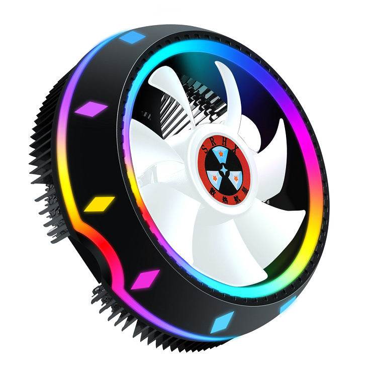 Silent RGB LED Air CPU Cooler Fan Desktop Computer Heatsink Radiato Colorful Cooling For 115X AMD - Mubimart