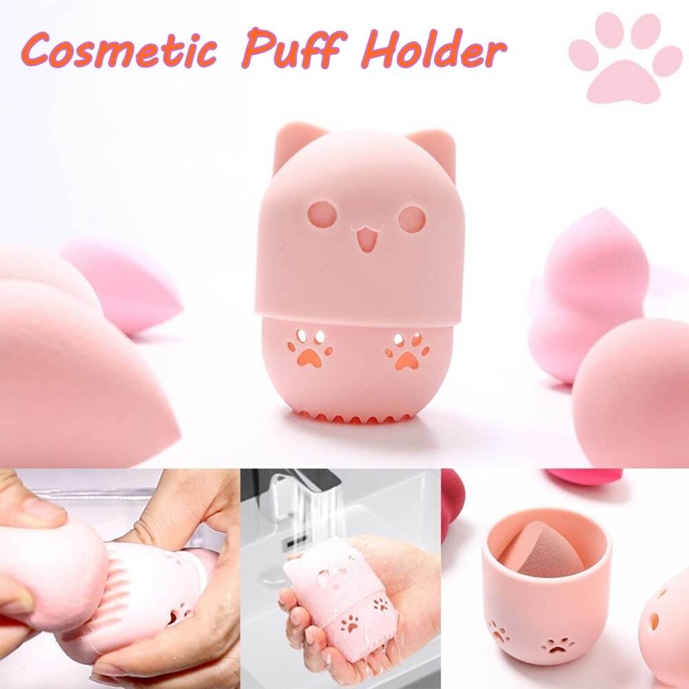 Silicone Cosmetic Blender Sponge Box Holder - Mubimart