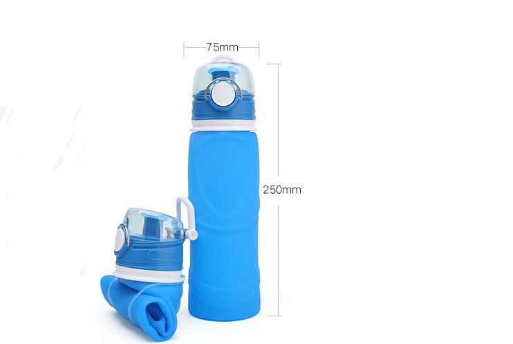 Silicone Folding Water Bottle Food Grade Silicone Water Bottle Travel Portable Folding Water Cup Travel Folding Water Bottle - Mubimart -  