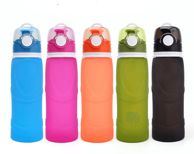 Silicone Folding Water Bottle Food Grade Silicone Water Bottle Travel Portable Folding Water Cup Travel Folding Water Bottle - Mubimart