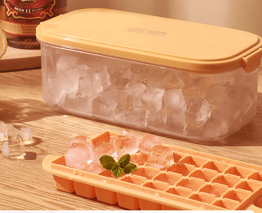 Silicone Ice Cube Mold Ice Tray Storage Box Refrigerator Ice Box - Mubimart