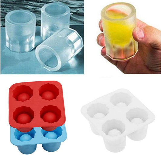 Silicone Ice Maker Mould Bar Party Drink Ice Tray Cool Shape Ice Cube Freeze Mold 4-Cup Ice Mold Cup - Mubimart
