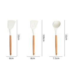 Silicone Kitchen Spatula Spoon Cooking Cookware Set - Mubimart -  