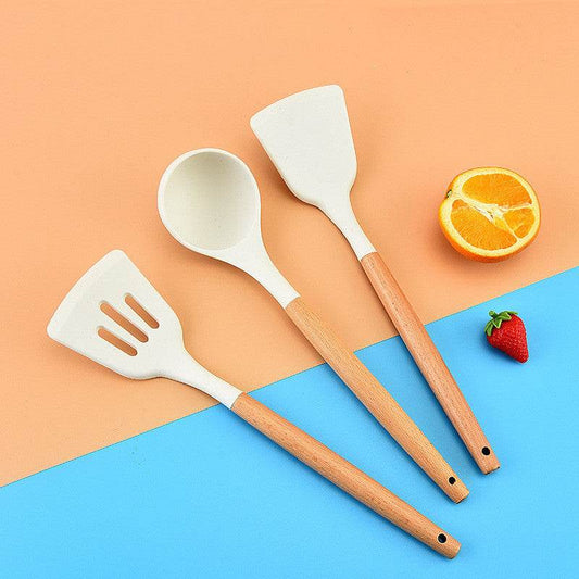 Silicone Kitchen Spatula Spoon Cooking Cookware Set - Mubimart