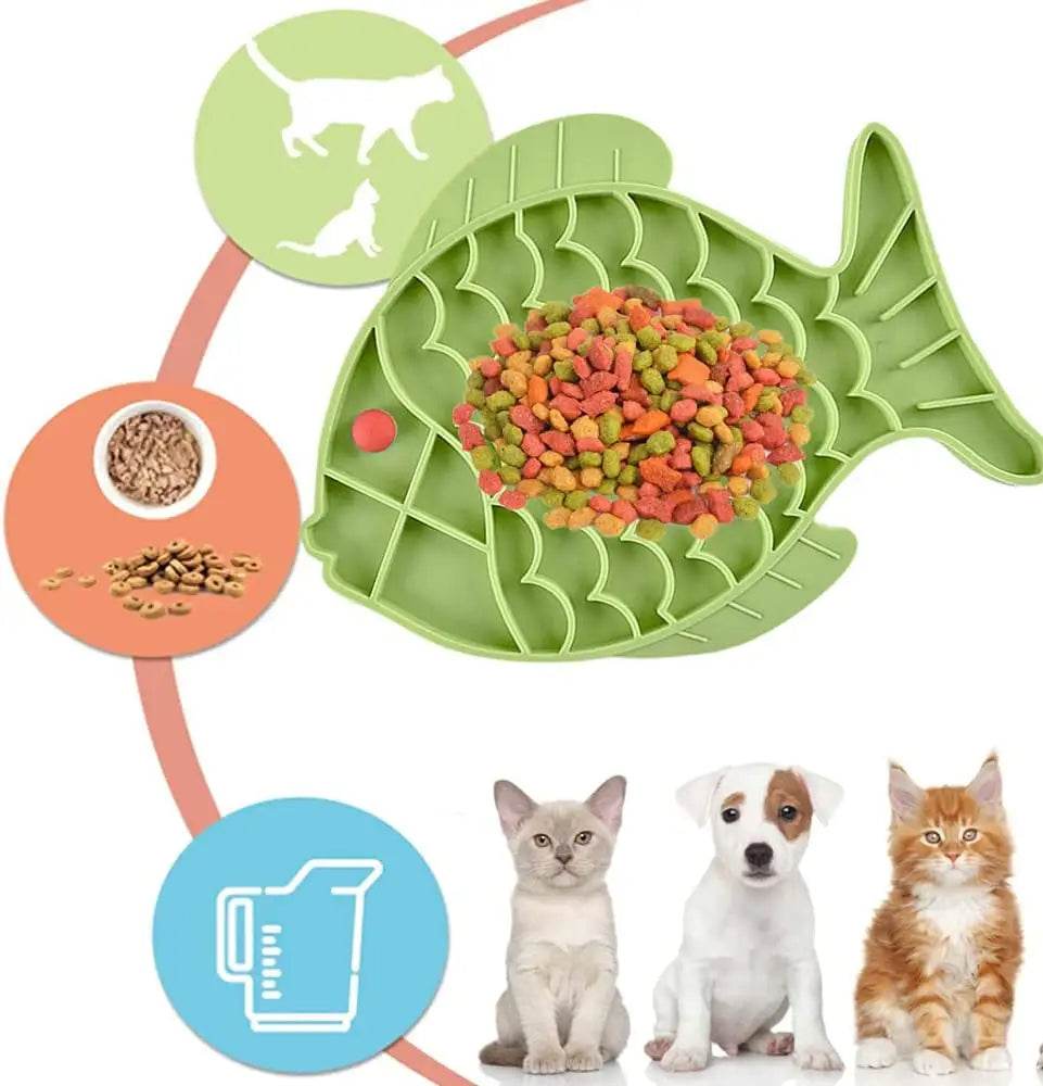 Silicone Lick Mat For Pet Dogs Slow Food Plate Rice Bowl For Small Medium Dog Anti Gulping Choking Feeder Puppy Treat Dispenser - Mubimart