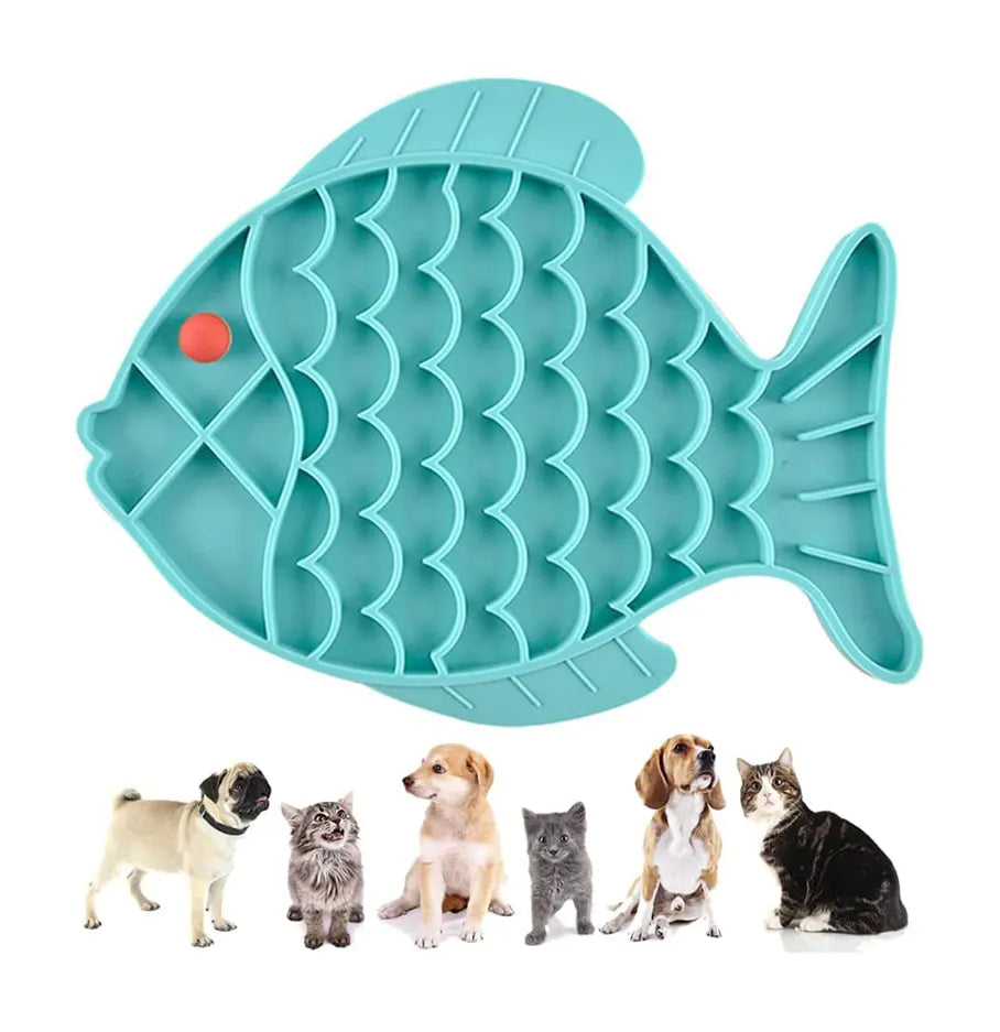 Silicone Lick Mat For Pet Dogs Slow Food Plate Rice Bowl For Small Medium Dog Anti Gulping Choking Feeder Puppy Treat Dispenser - Mubimart -  