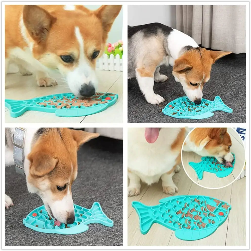 Silicone Lick Mat For Pet Dogs Slow Food Plate Rice Bowl For Small Medium Dog Anti Gulping Choking Feeder Puppy Treat Dispenser - Mubimart -  