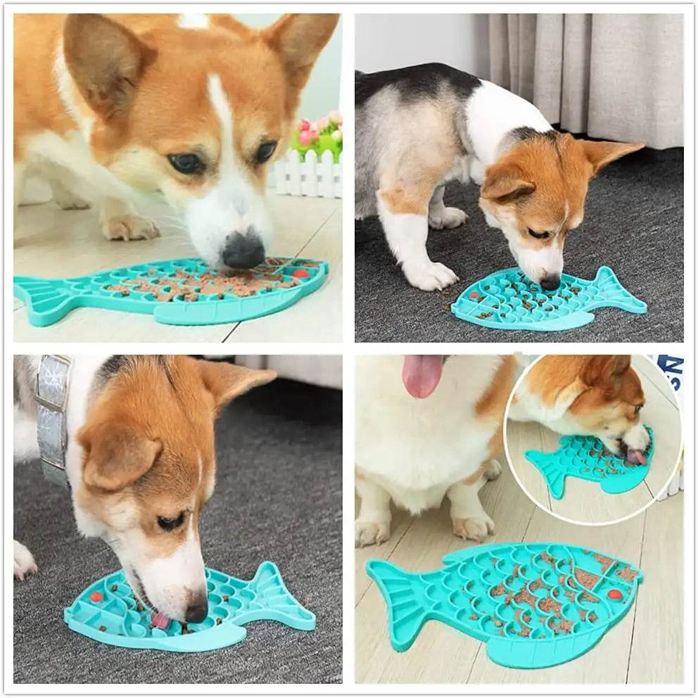 Silicone Lick Mat For Pet Dogs Slow Food Plate Rice Bowl For Small Medium Dog Anti Gulping Choking Feeder Puppy Treat Dispenser - Mubimart