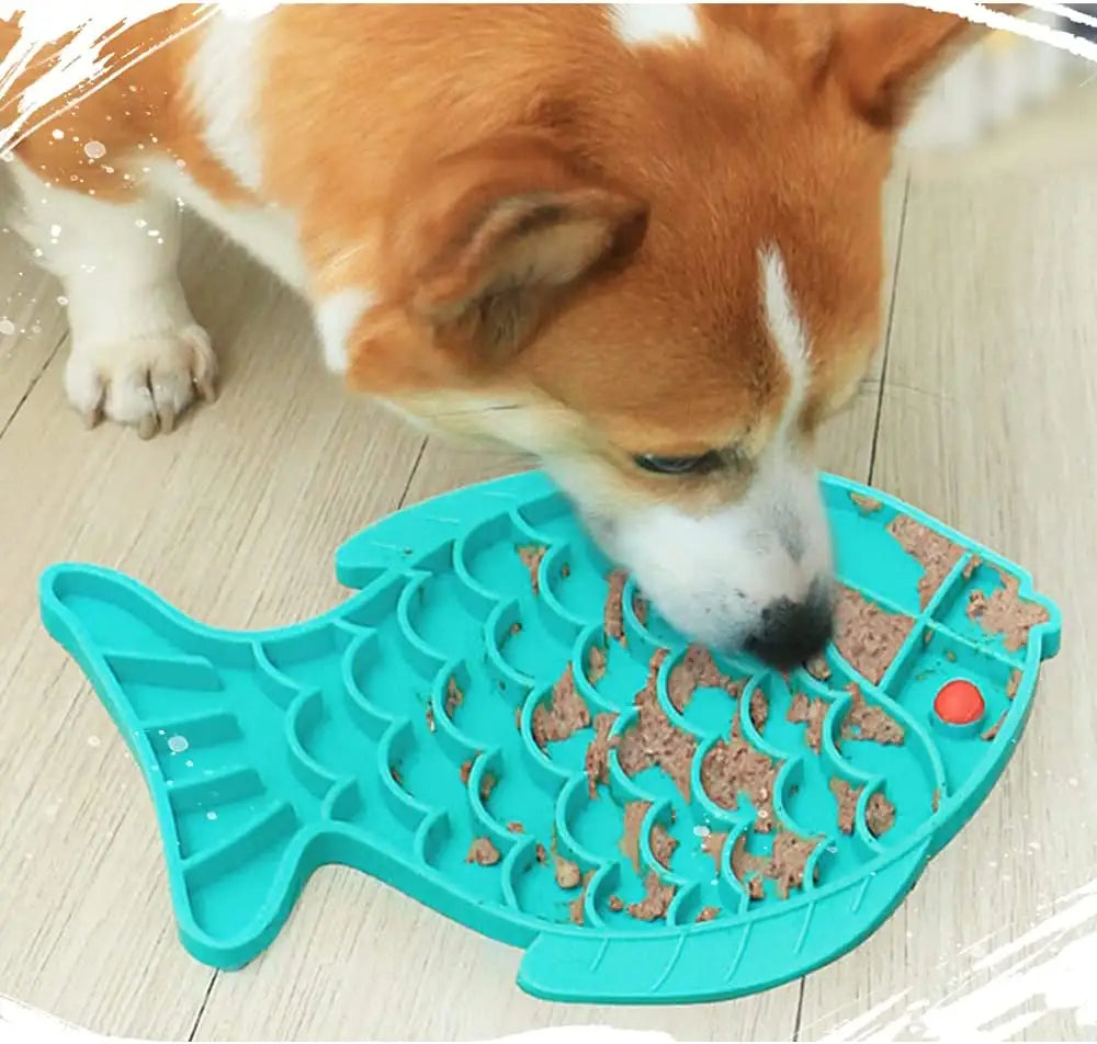 Silicone Lick Mat For Pet Dogs Slow Food Plate Rice Bowl For Small Medium Dog Anti Gulping Choking Feeder Puppy Treat Dispenser - Mubimart -  