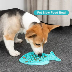 Silicone Lick Mat For Pet Dogs Slow Food Plate Rice Bowl For Small Medium Dog Anti Gulping Choking Feeder Puppy Treat Dispenser - Mubimart - Dog Toys 