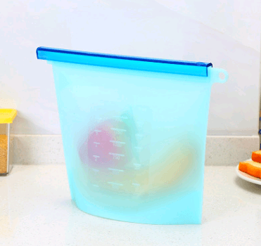 Silicone fresh-keeping bag vacuum sealed bag food storage bag refrigerator food fruit storage bag - Mubimart