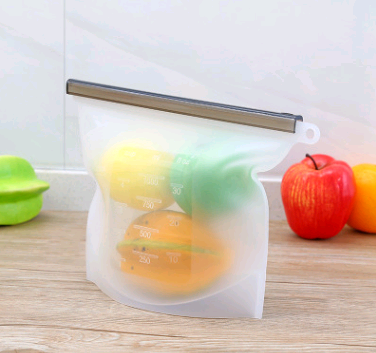 Silicone fresh-keeping bag vacuum sealed bag food  storage bag refrigerator food fruit storage bag - Mubimart -  