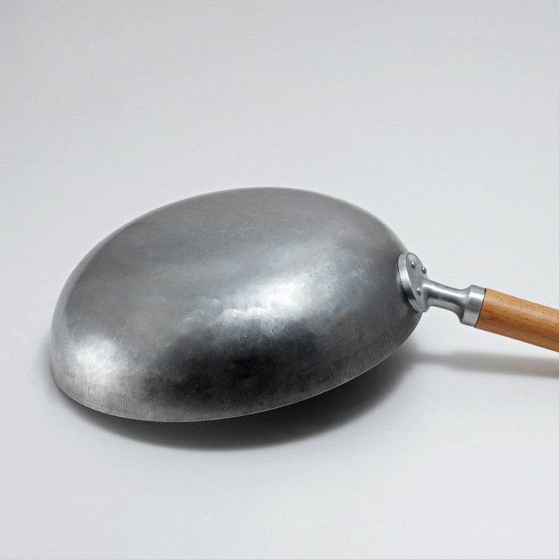Silver White Handmade Iron Pan Old-fashioned Iron Pan Household Lightweight Carbon Steel Wok Uncoated Non-stick Pan - Mubimart