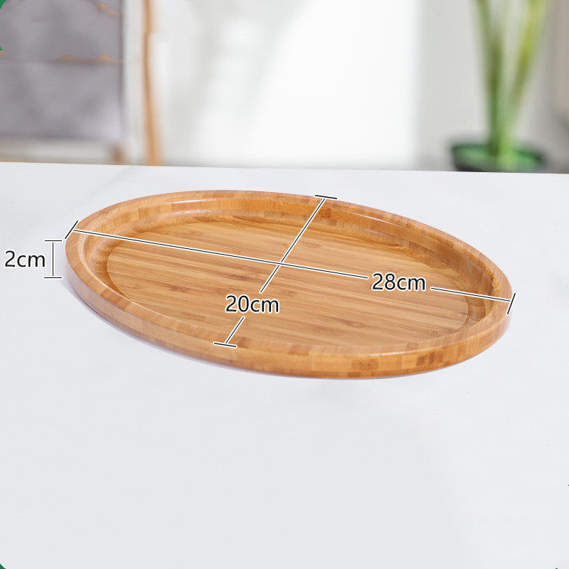 Simple Bamboo Tea Tray Fruit Tray Rectangular Water Cup Tray - Mubimart -  