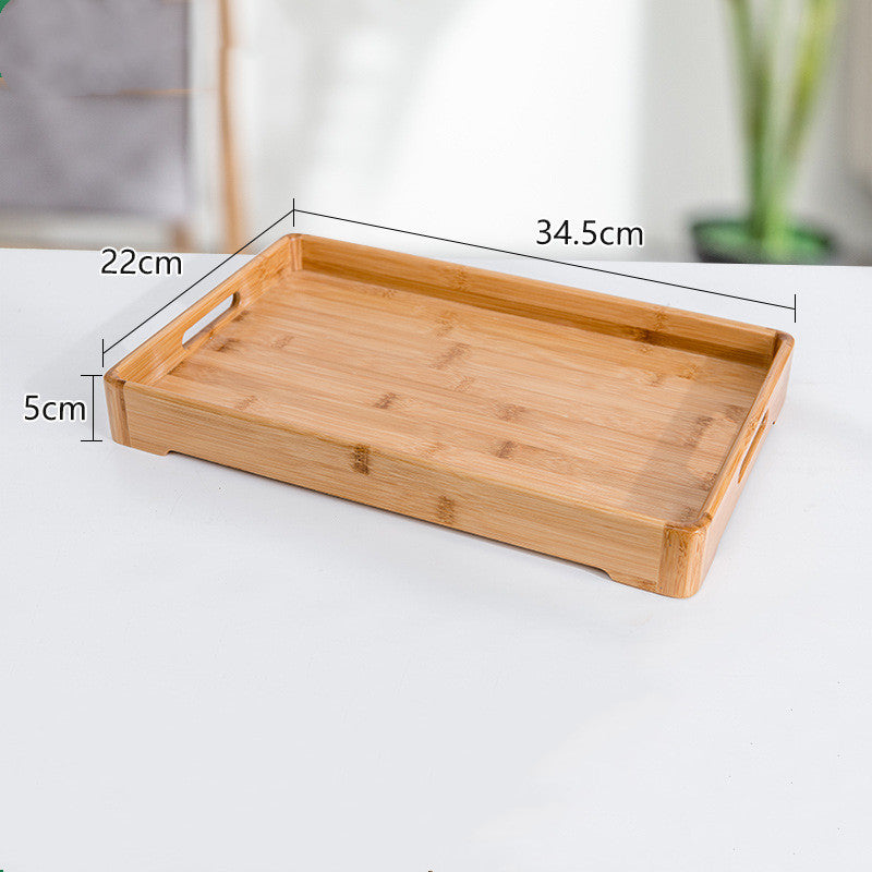 Simple Bamboo Tea Tray Fruit Tray Rectangular Water Cup Tray - Mubimart -  