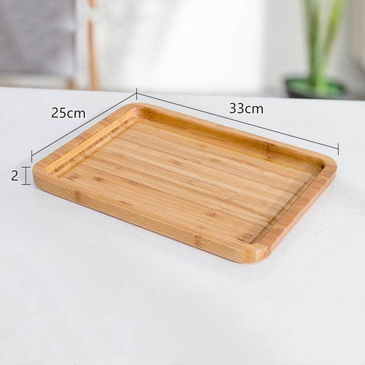 Simple Bamboo Tea Tray Fruit Tray Rectangular Water Cup Tray - Mubimart