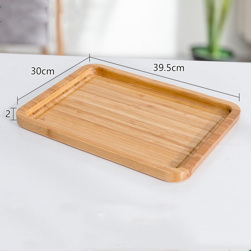 Simple Bamboo Tea Tray Fruit Tray Rectangular Water Cup Tray - Mubimart -  