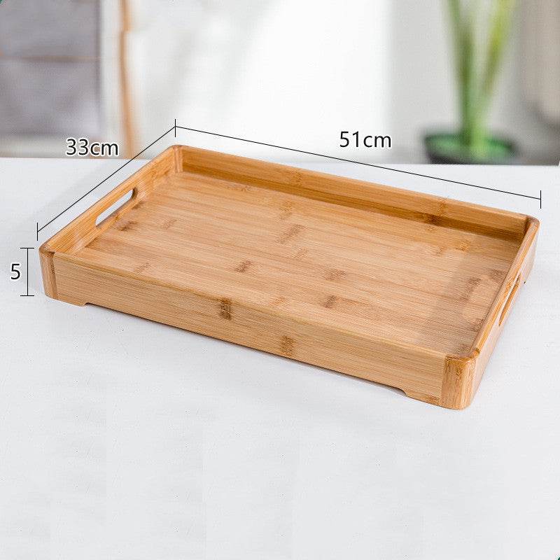 Simple Bamboo Tea Tray Fruit Tray Rectangular Water Cup Tray - Mubimart