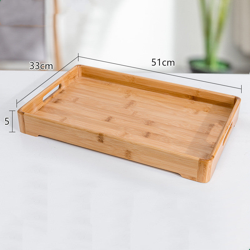 Simple Bamboo Tea Tray Fruit Tray Rectangular Water Cup Tray - Mubimart -  