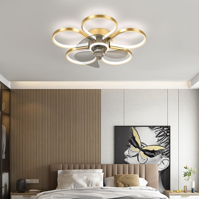 Simple Bedroom Fan Lamp Nordic Room Ceiling - Mubimart - Ceiling Fans 