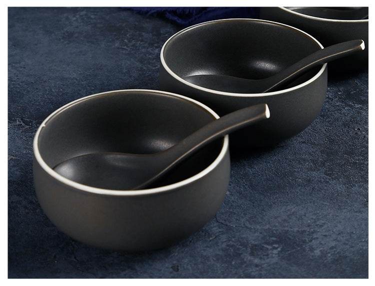Simple Ceramic Tableware Western Food Bowls Underglaze Plates - Mubimart