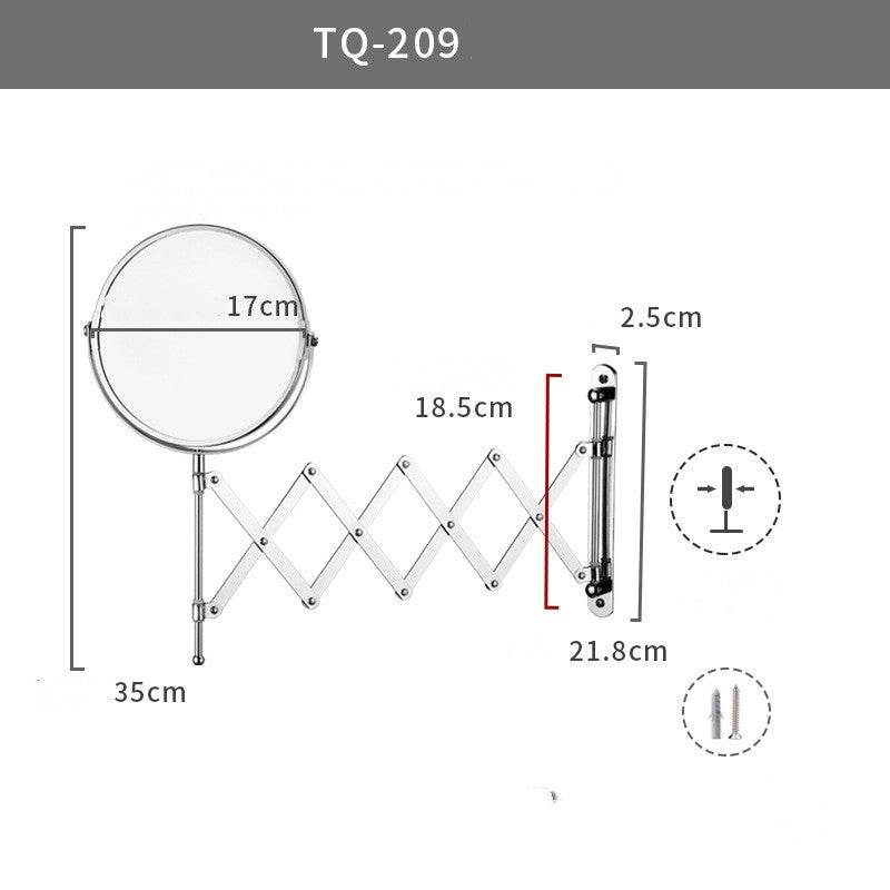 Simple Fashion Metal Makeup Mirror Wall Mounted Folding Mirror - Mubimart