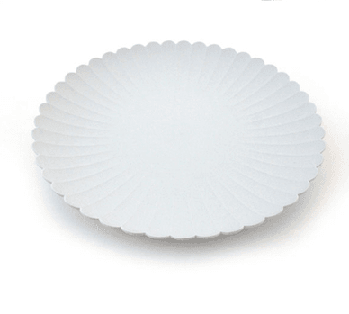 Simple Gray And White Frosted Chrysanthemum Dinner Plate - Mubimart